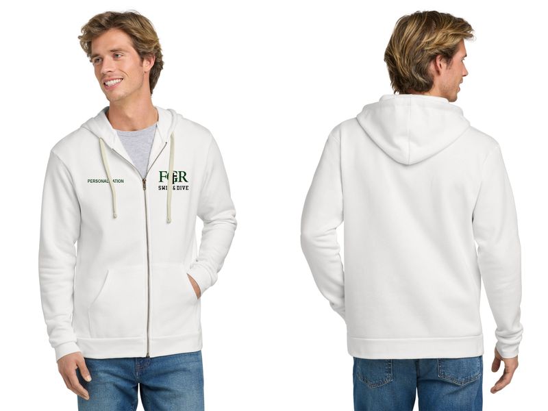Unisex Santa Cruz Zip Hoodie- Black, Forest Green, White