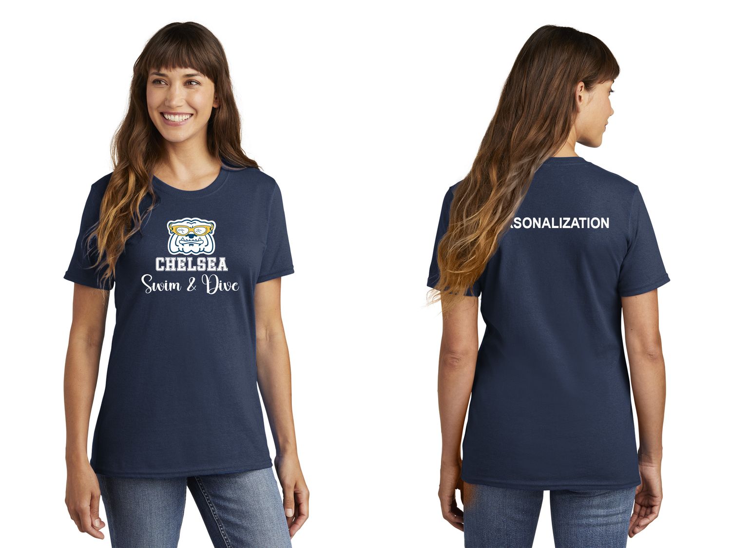 Ladies Core Cotton Tee - Navy, Grey, White