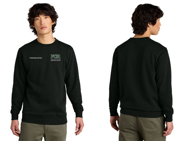 District V.I.T. Fleece Crew (Left Chest Logo)- Black, Dark Green, White