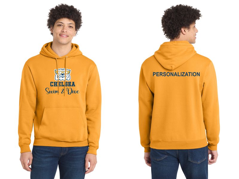 Unisex Fleece Pullover Hooded Sweatshirt - Gold