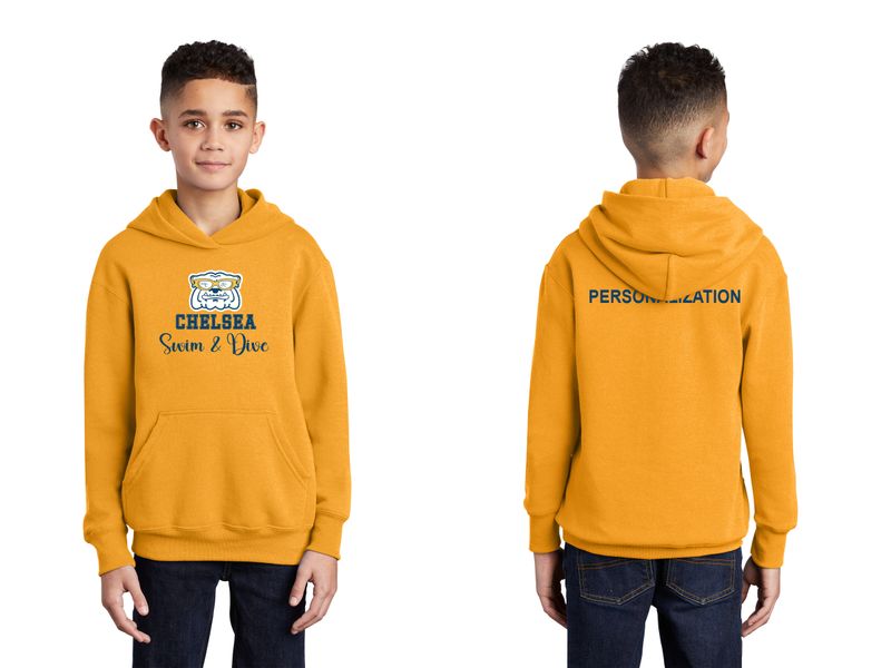 Youth Core Fleece Pullover Hooded Sweatshirt- Gold