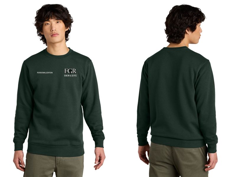 District V.I.T. Fleece Crew (Left Chest Logo)- Black, Dark Green, White
