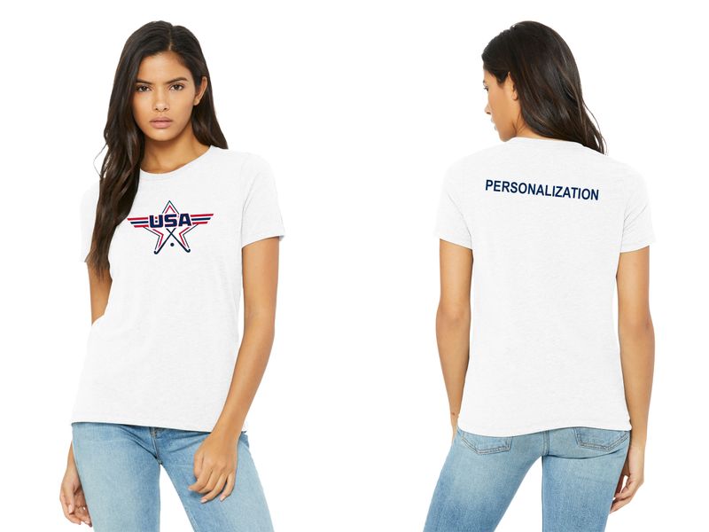 Women's Relaxed Triblend T-Shirt- Navy, White, Black