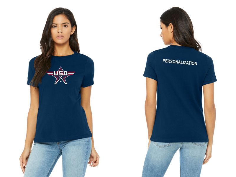 Women's Relaxed Triblend T-Shirt- Navy, White, Black