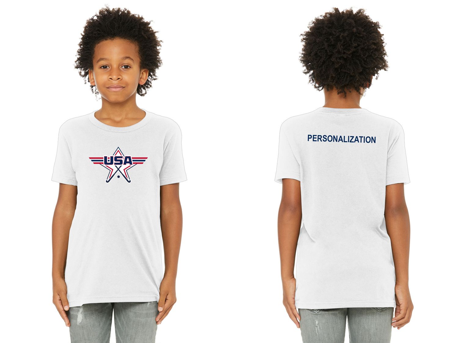 Youth Jersey Short Sleeve Tee- Navy, White, Black