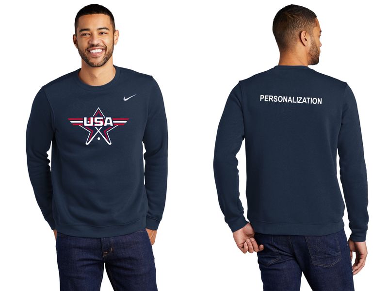 Nike Club Fleece Crew-Navy, White, Black