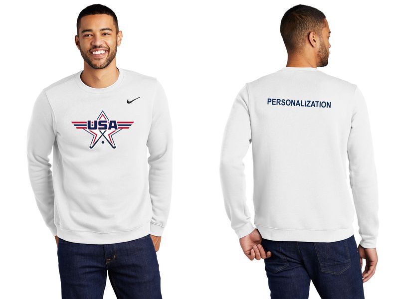 Nike Club Fleece Crew-Navy, White, Black