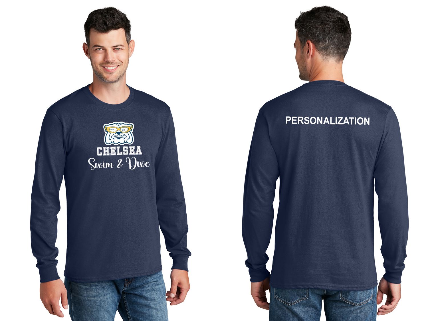 Unisex Long Sleeve Core Cotton Tee -Navy, Grey, White