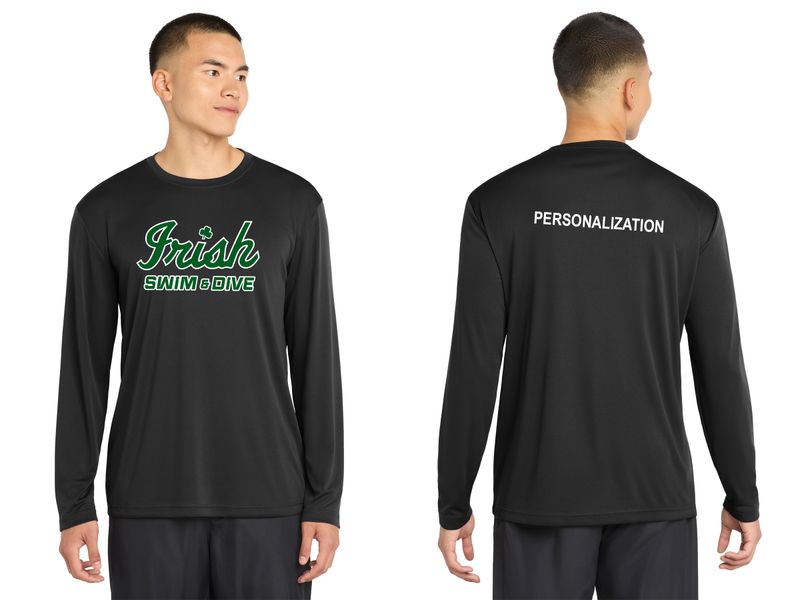 Adult Long Sleeve Performance- Black, White, Forest Green