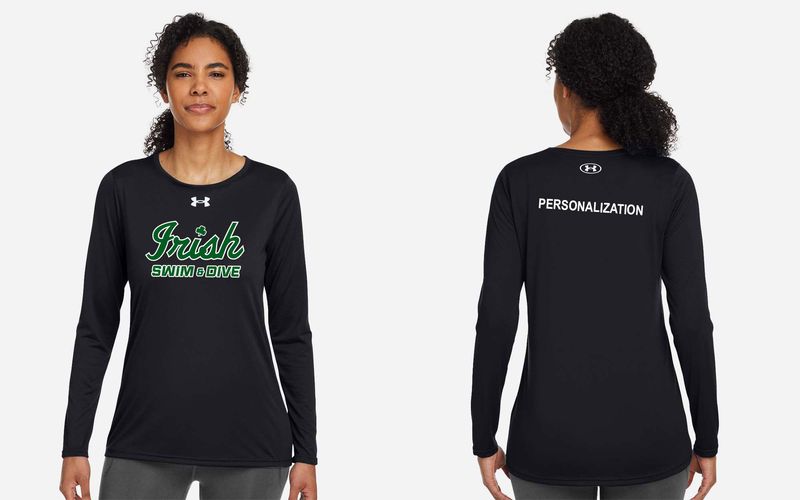 Under Armour Women's Team Tech Long Sleeve T-Shirt - White, Black, Forest Green