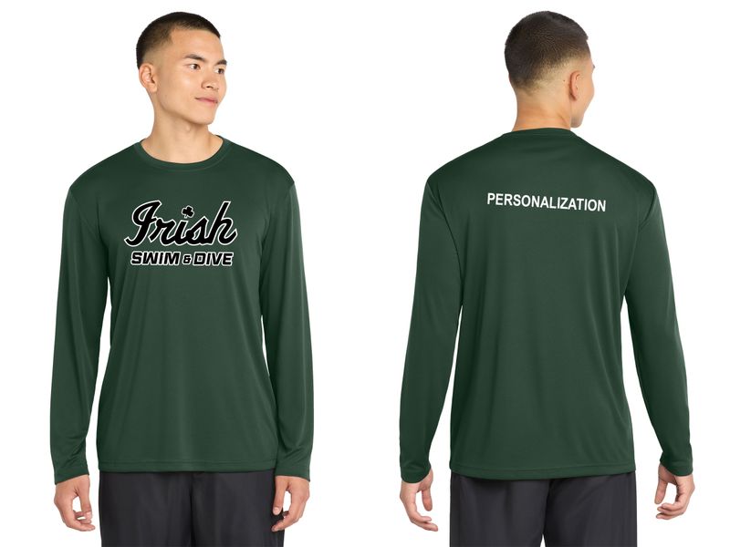 Adult Long Sleeve Performance- Black, White, Forest Green