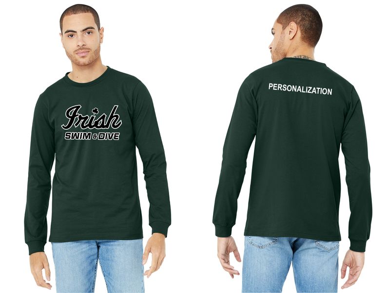 Adult Soft Cotton Long Sleeve T-Shirt- Black, White, Forest