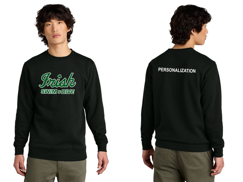 District V.I.T. Fleece Crew (full front logo)- Black, Dark Green, White