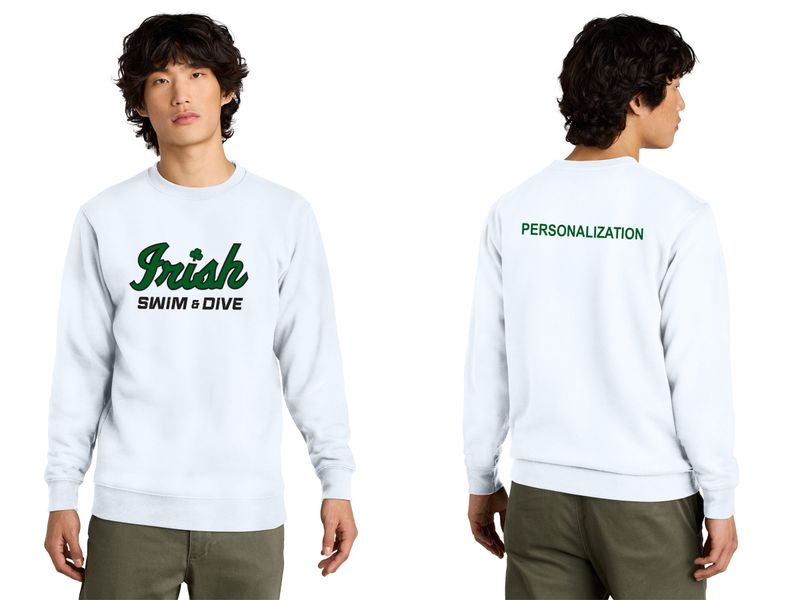 District V.I.T. Fleece Crew (full front logo)- Black, Dark Green, White