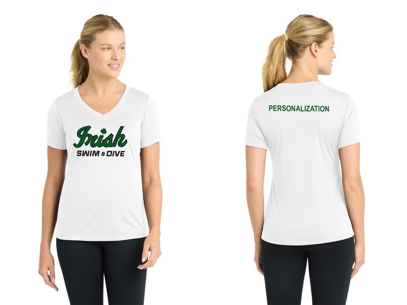 Ladies Sport-Tek Competitor V-Neck Tee- Black, White