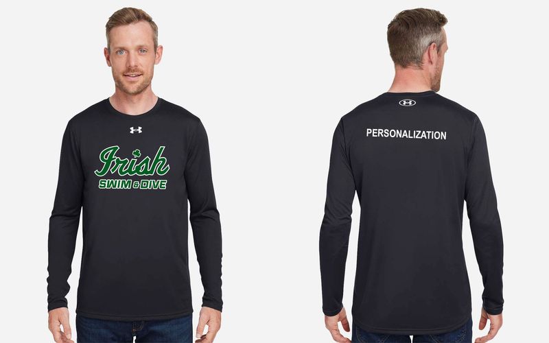 Under Amour Men's Team Tech Long Sleeve T-Shirt - Black, White, Forest Green