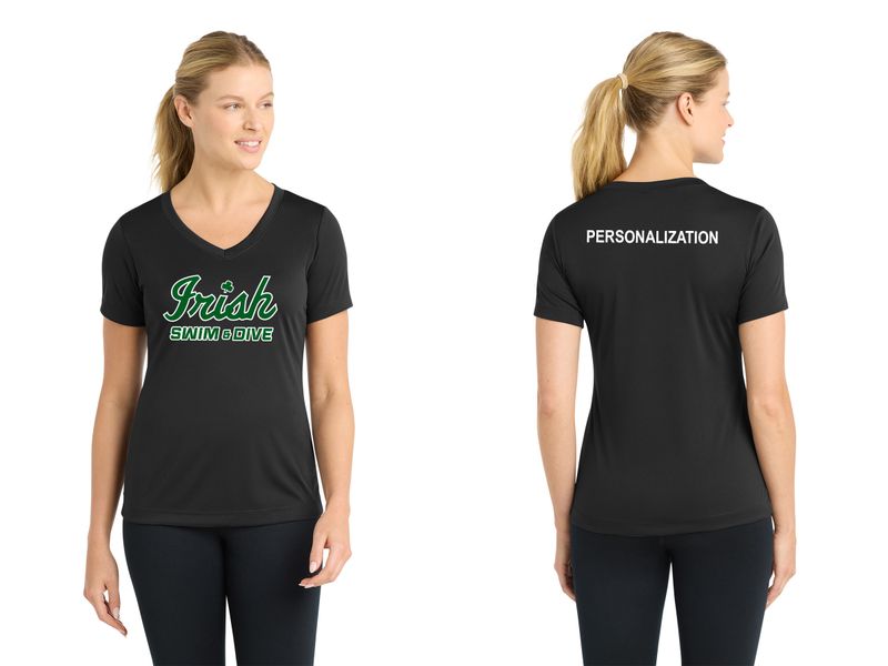 Ladies Sport-Tek Competitor V-Neck Tee- Black, White