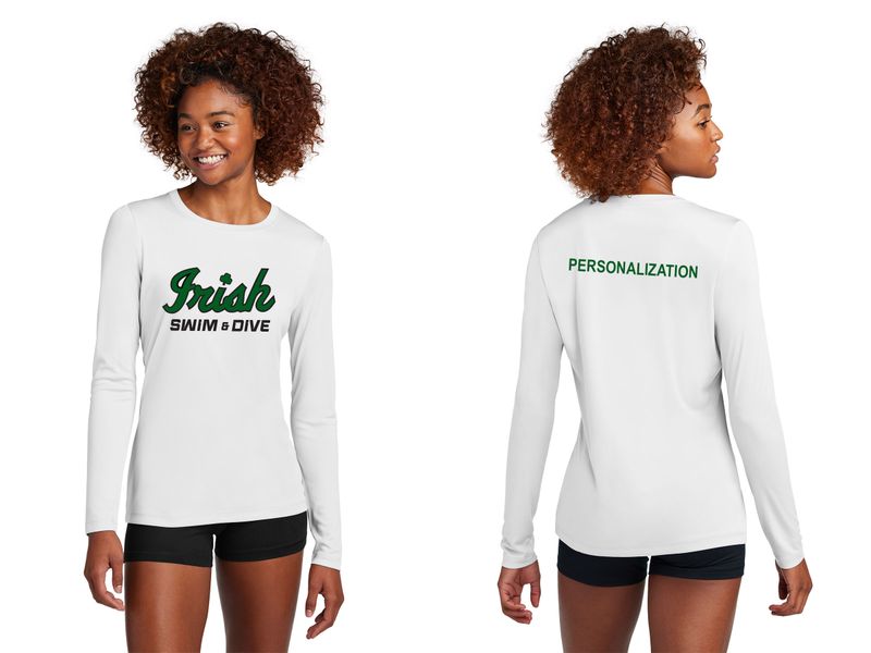Sport-Tek Women's Posi-UV Pro Long Sleeve- Black, White