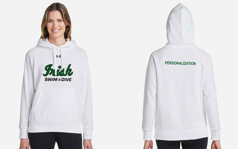 Under Armour Women's Rival Fleece Hooded Sweatshirt -Black, White