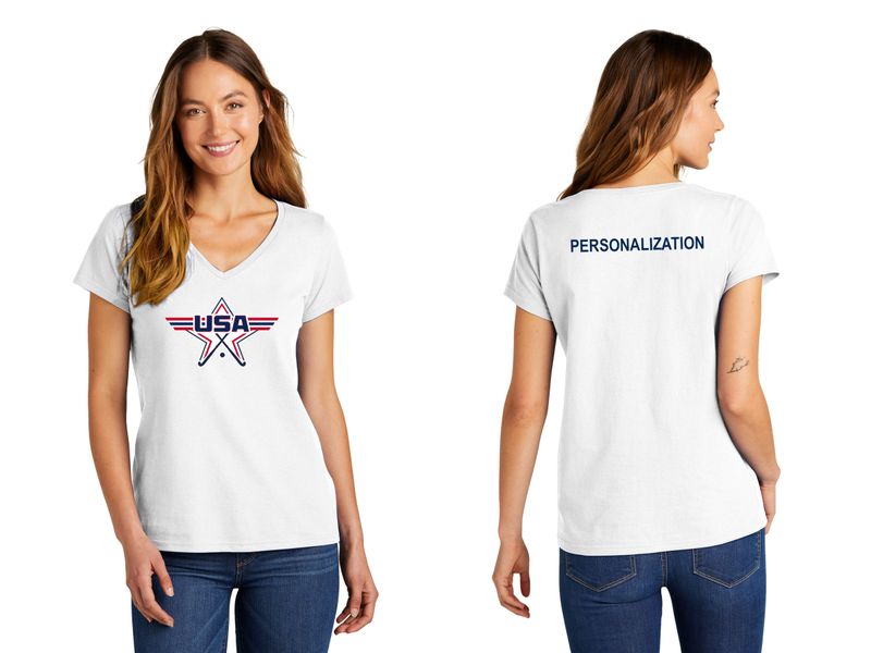 District Women's Concert Tee V Neck- White, Black, Navy