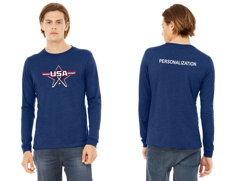 Unisex Triblend Full Color Long Sleeve Tee- Black, Navy, White