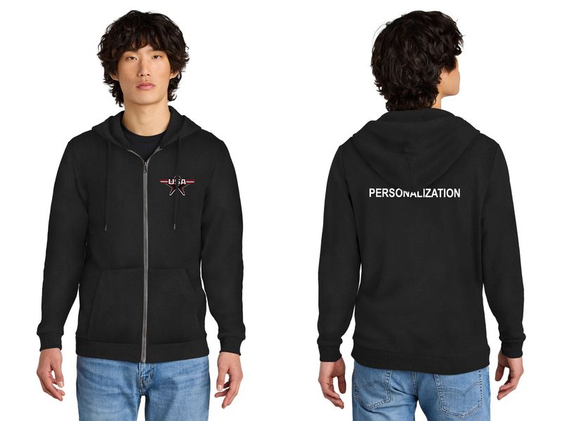 District Perfect Tri Fleece Full-Zip Hoodie- Black, Navy