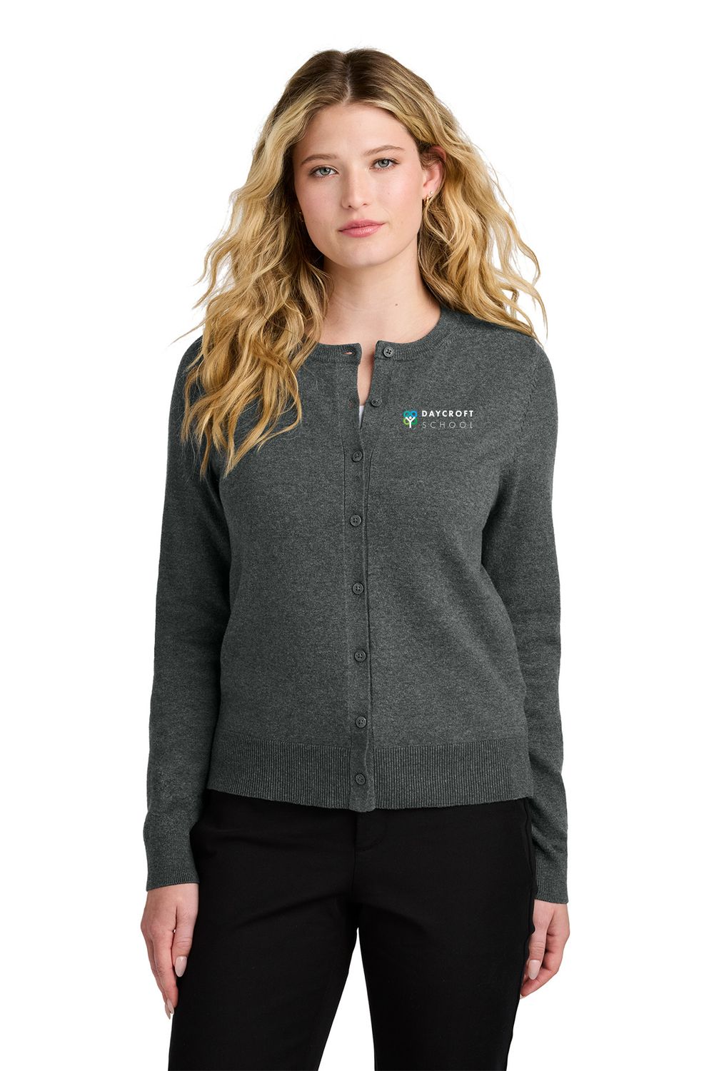 NEW: Port Authority Women’s Easy Care Crewneck Cardigan Sweater- Charcoal, Black, Navy NEW: Port Authority Women’s Easy Care Crewneck Cardigan Sweater- Charcoal, Black, Navy