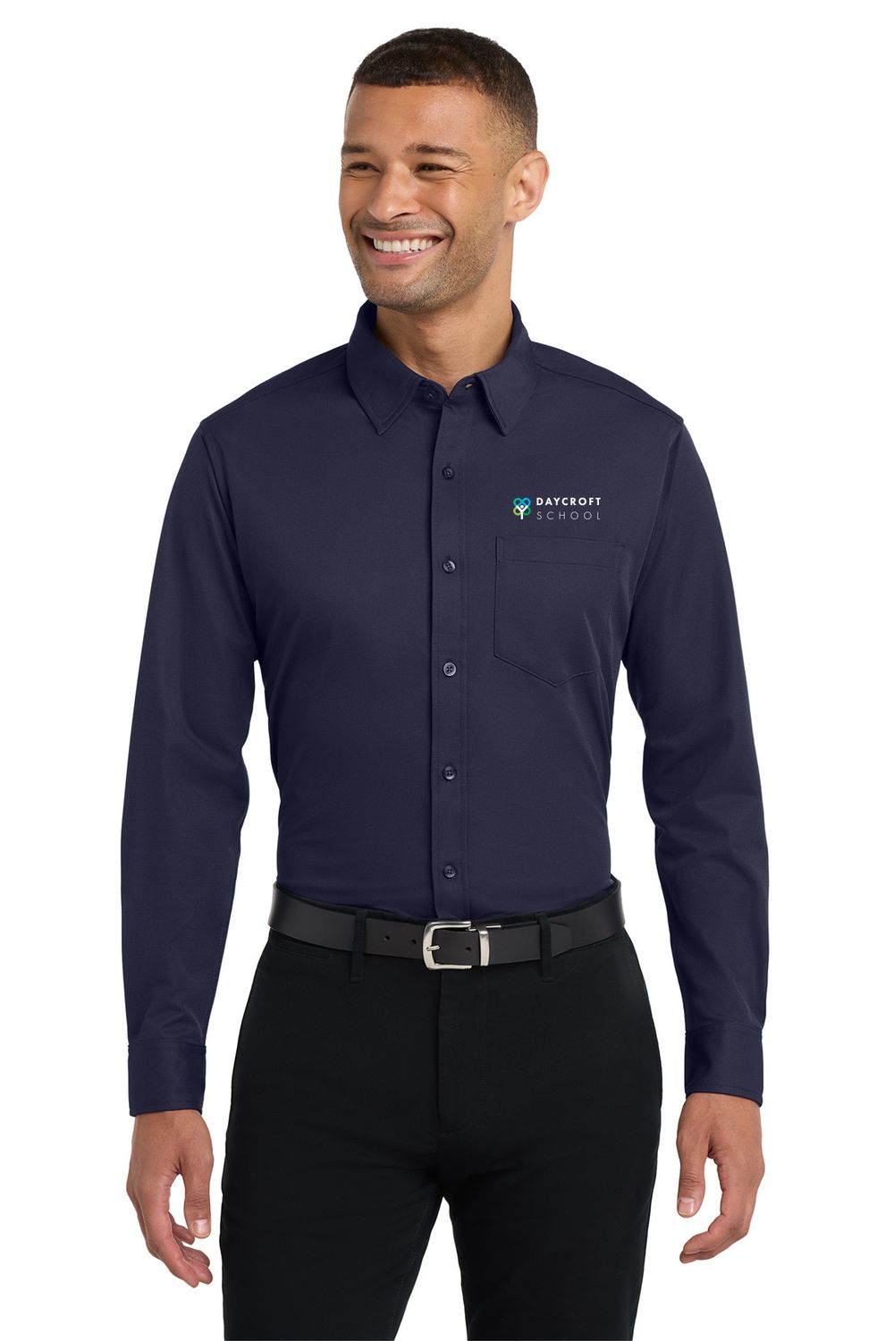 port authority dimension knit dress shirt Port Authority Dimension Knit Dress Shirt-Grey, Black, Navy, White
