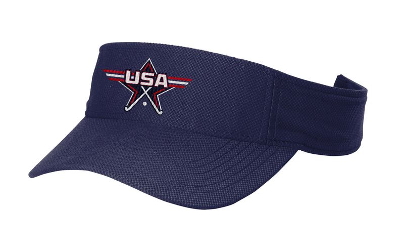 Sport Tek Visor- Navy, White, Black