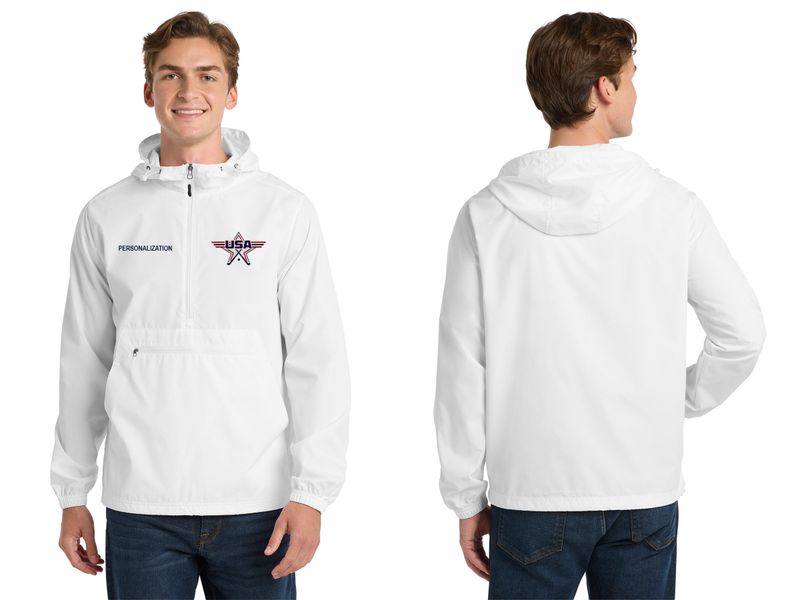 Zipped Pocket Anorak Jacket -Black, Navy, White