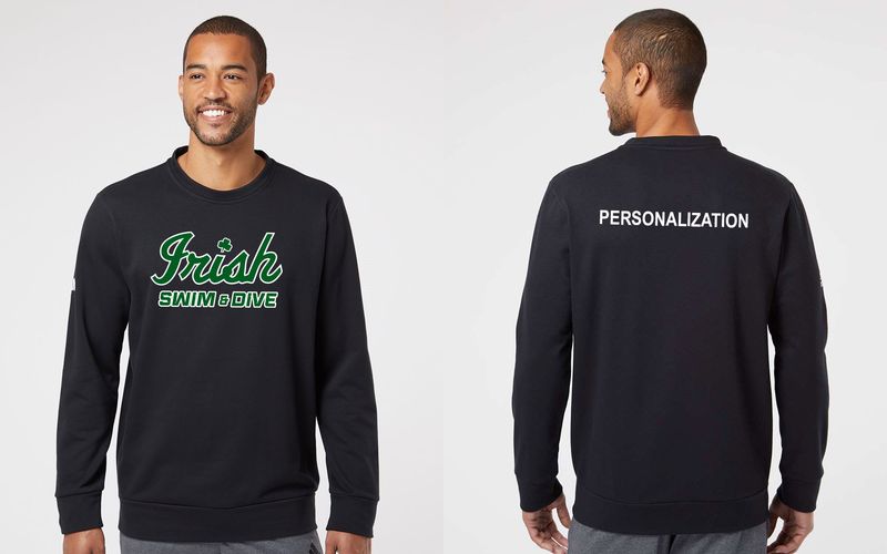 Adidas - Fleece Crewneck Sweatshirt (Full front logo) - Black, White