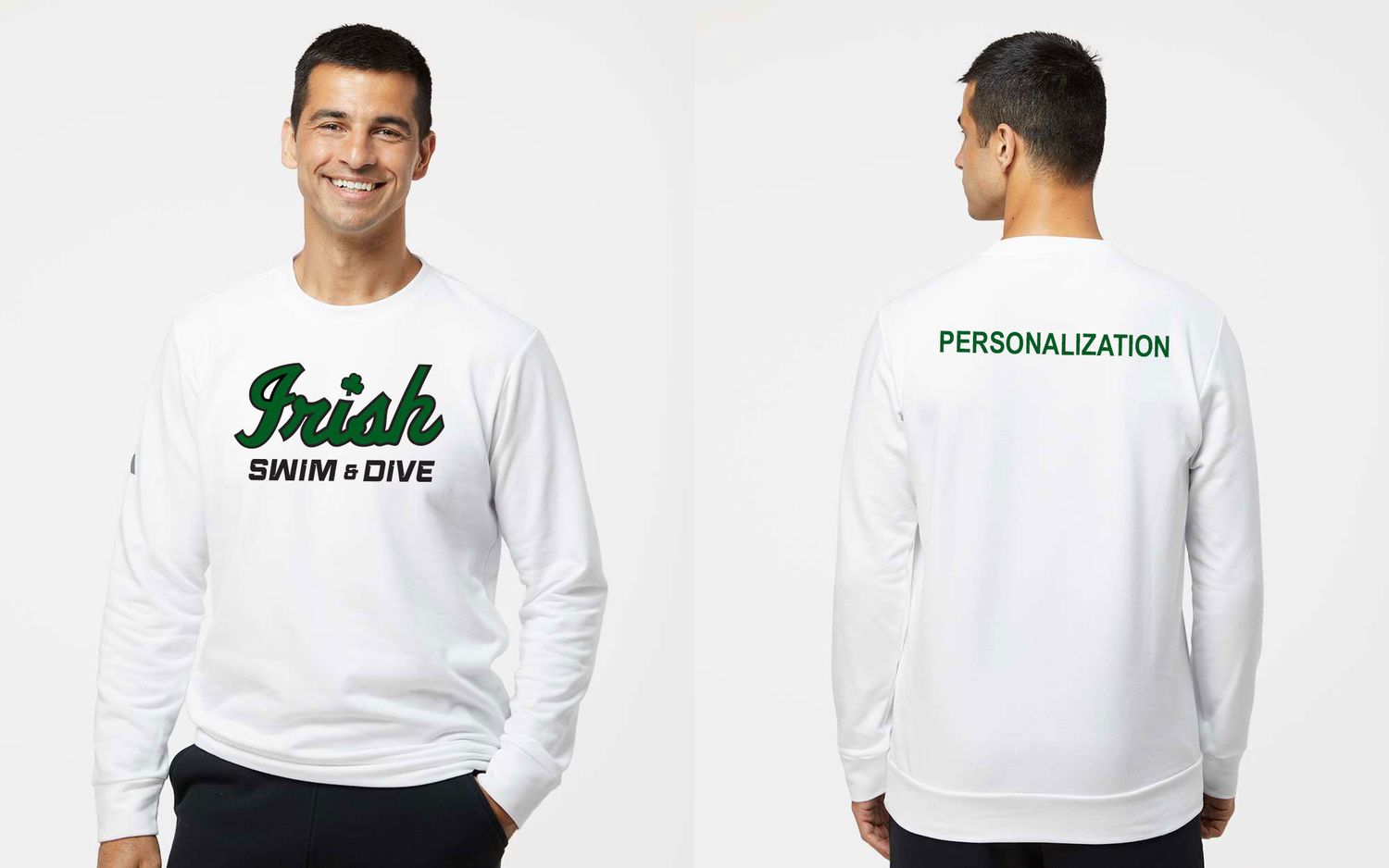 Adidas - Fleece Crewneck Sweatshirt (Full front logo) - Black, White
