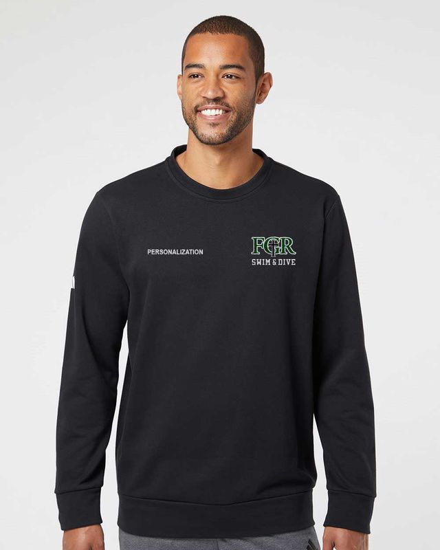 Adidas - Fleece Crewneck Sweatshirt (Left chest embroidered logo) - Black, White