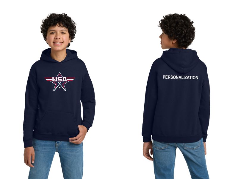 Youth Cotton Hoodie - Navy, White, Black