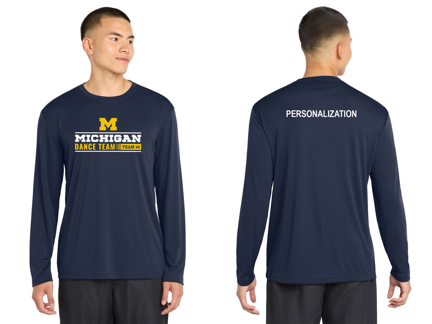 Adult Long Sleeve Performance- Navy