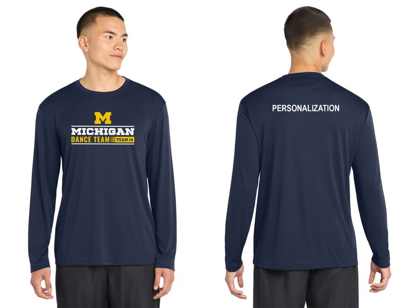 Adult Long Sleeve Performance- Navy
