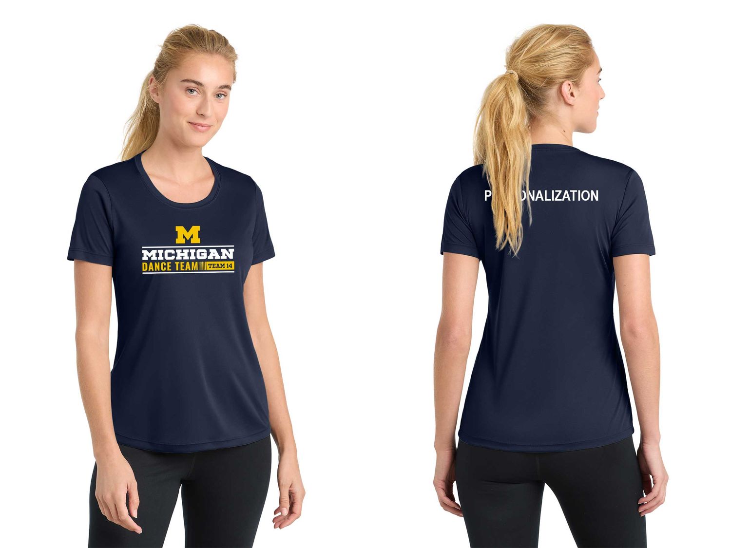 Ladies Short Sleeve Performance Tee- Navy
