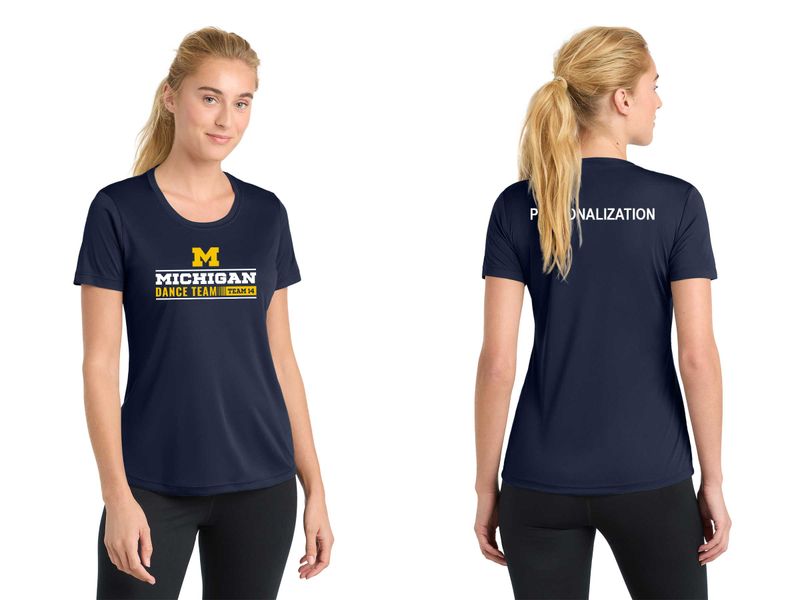Ladies Short Sleeve Performance Tee- Navy