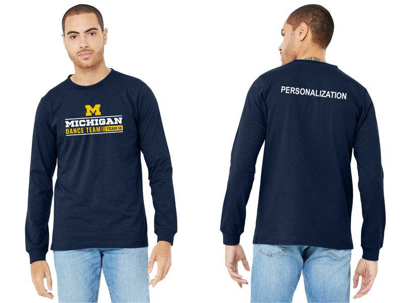 Adult Soft Cotton Long Sleeve T-Shirt- Navy