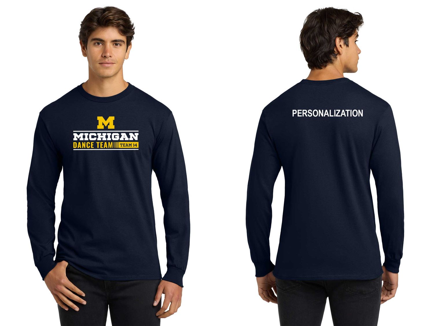 Soft Cotton Long Sleeve T-Shirt- Navy