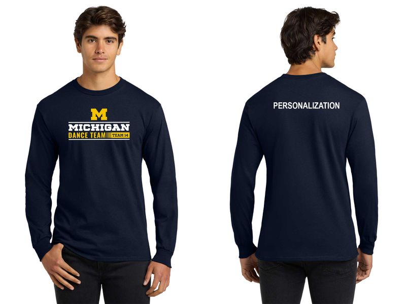 Soft Cotton Long Sleeve T-Shirt- Navy