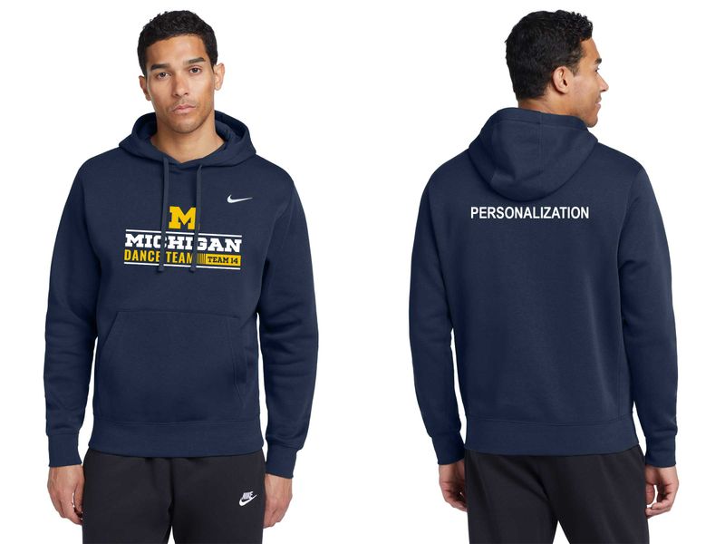 Adult Nike Club Fleece Pullover Hoodie- Navy