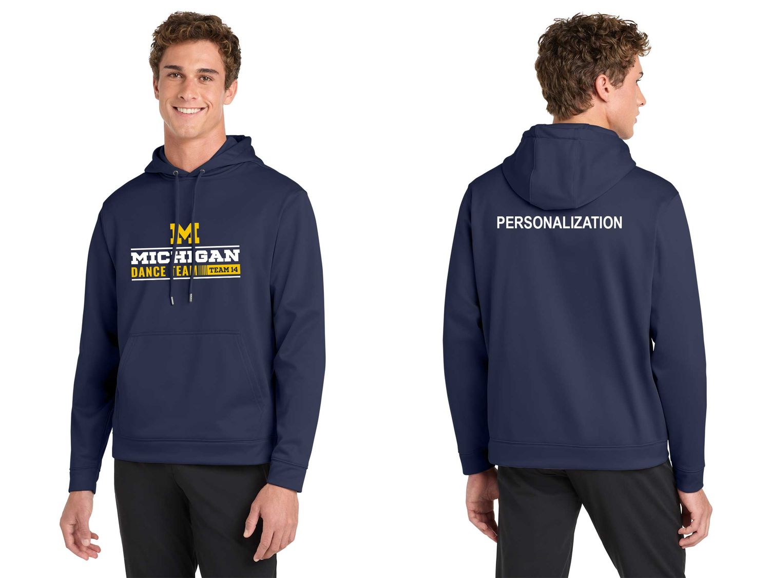 Adult Performance Hooded Sweatshirt- Navy