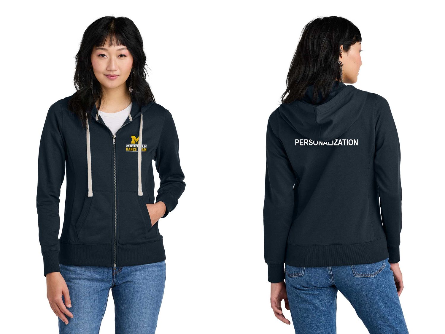 District Women's Re-Fleece Full-Zip Hoodie-Navy
