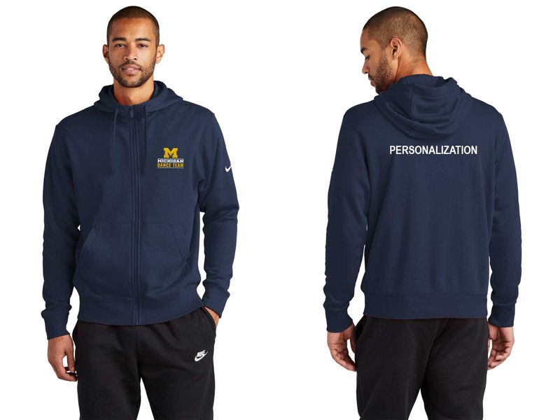 Nike Club Fleece Full Zip Hoodie- Navy