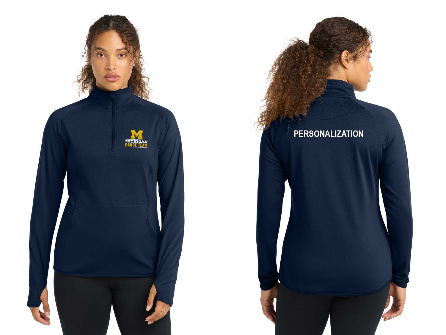 Ladies' Stretch 1/4 Zip- Navy