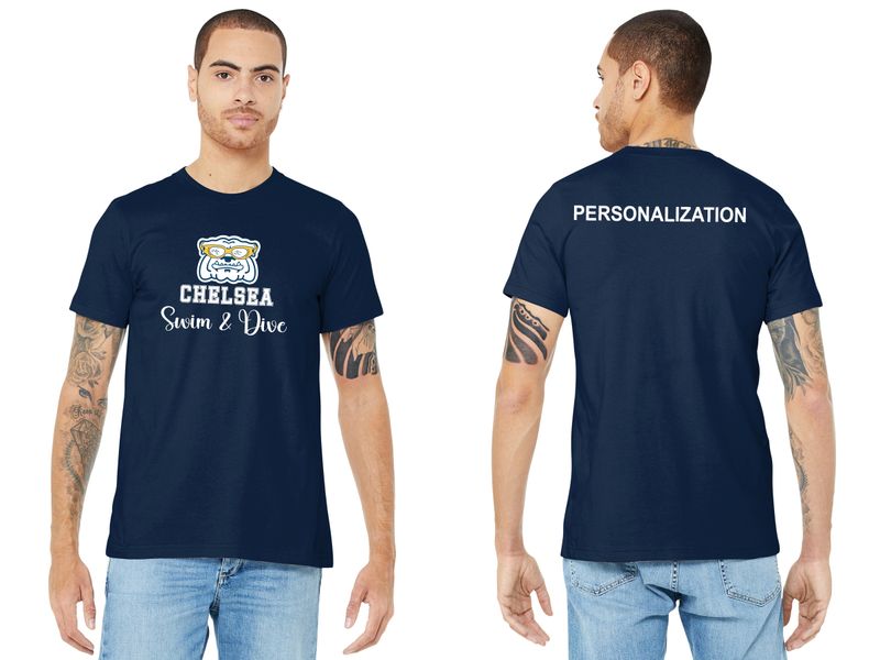 Adult Soft Cotton T-Shirt - Navy, Gold