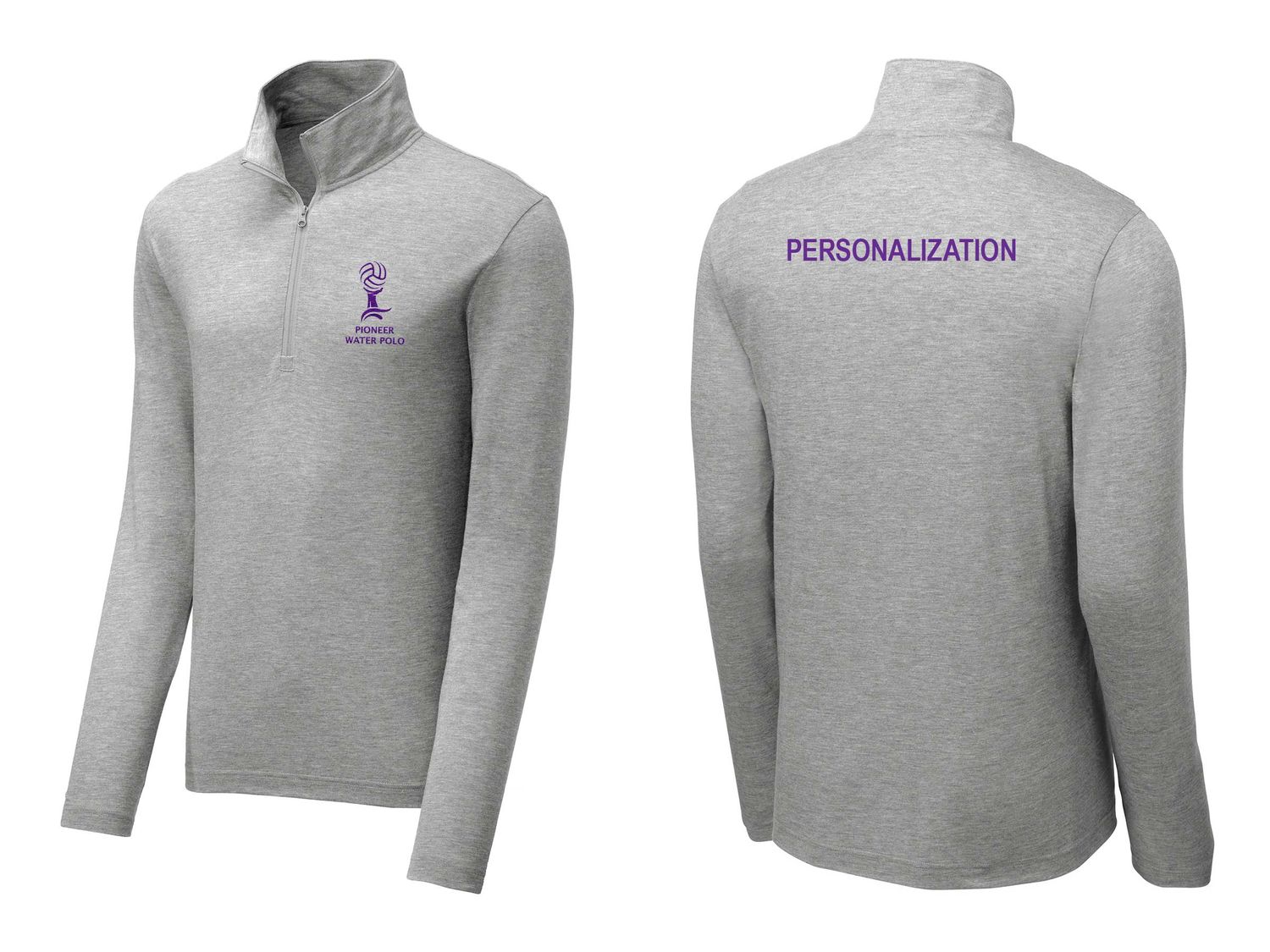 Sport-Tek PosiCharge Tri-Blend Wicking 1/4-Zip Pullover- Light Grey