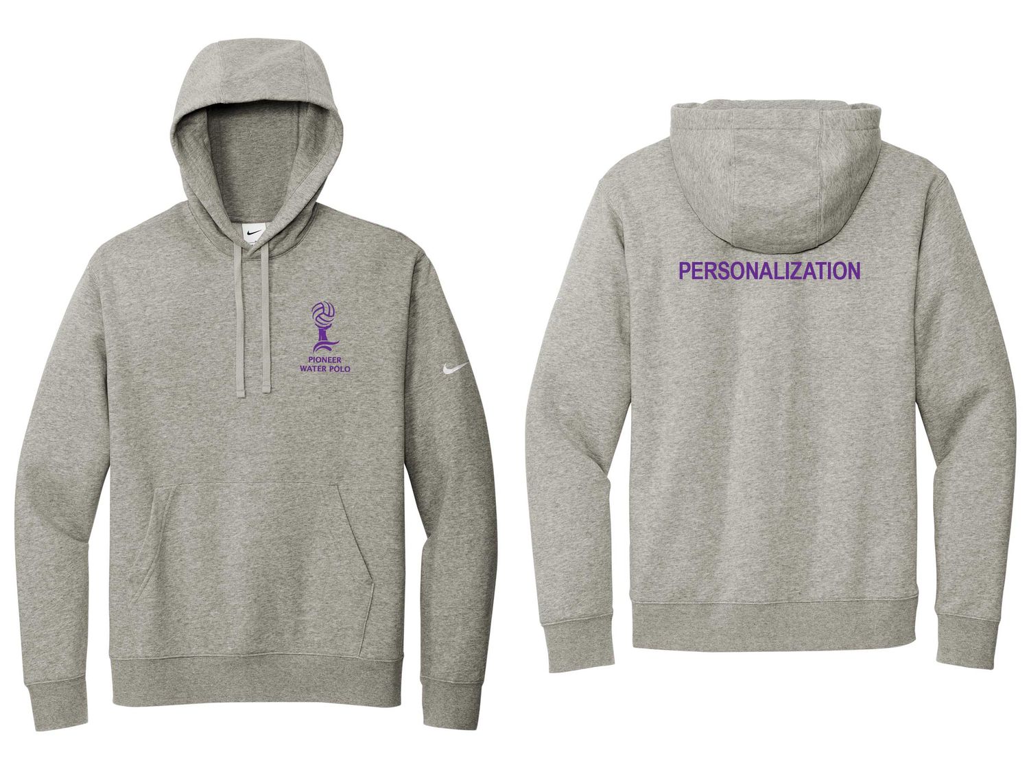 Nike Club Fleece Pullover Hoodie- Heather Grey
