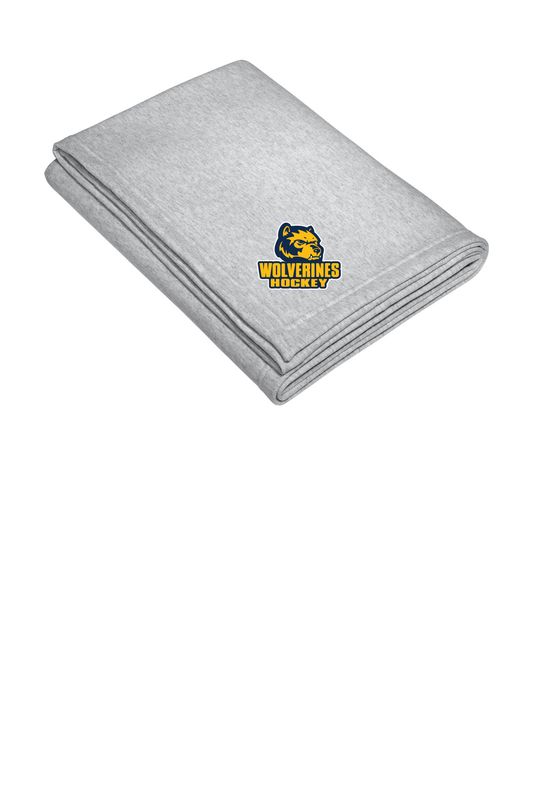 Port & Co Core Fleece Sweatshirt Blanket- Navy, Grey
